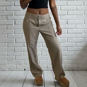 Ann Taylor Taupe Mid Rise Straight Leg Dress Pants Women’s Size 8 Signature Fit